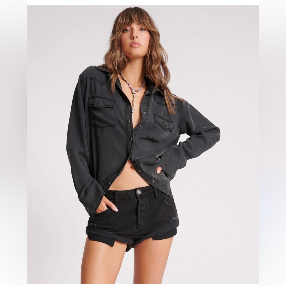 NEW Pistola x Revolve Tencil Black wash jacket military inspired women Medium